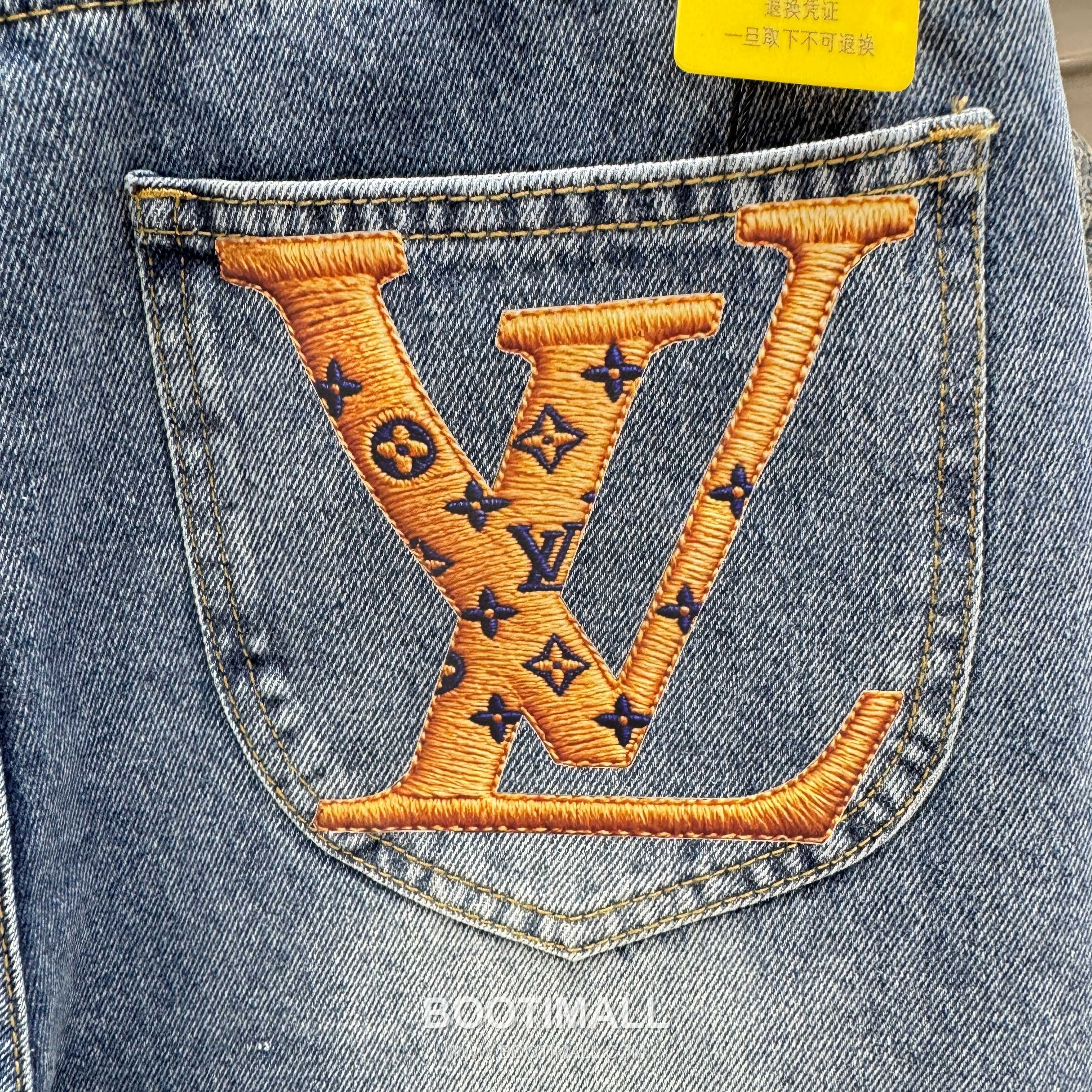 Louis Vuitton Letter Print Straight Jeans Denim Blue Pants 루이비통 레터 프린트 스트레이트 진 데님 블루 팬츠 8