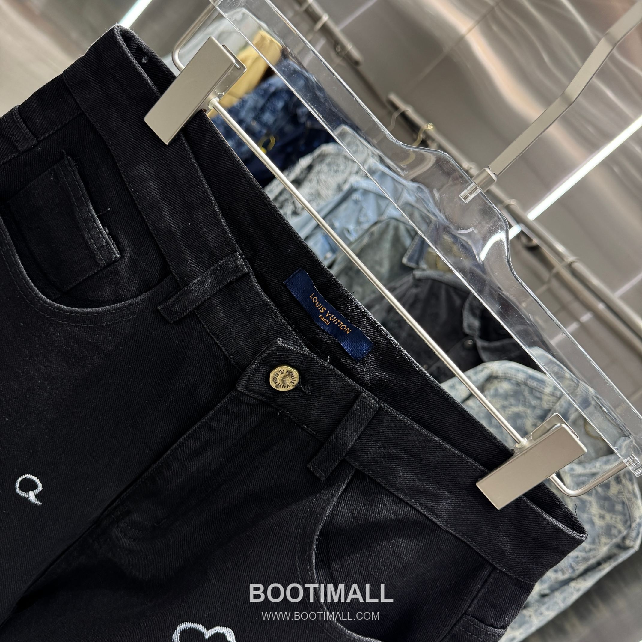 Louis Vuitton Letter Print Straight Jeans Denim Black Pants 루이비통 레터 프린트 스트레이트 진 데님 블랙 팬츠 8