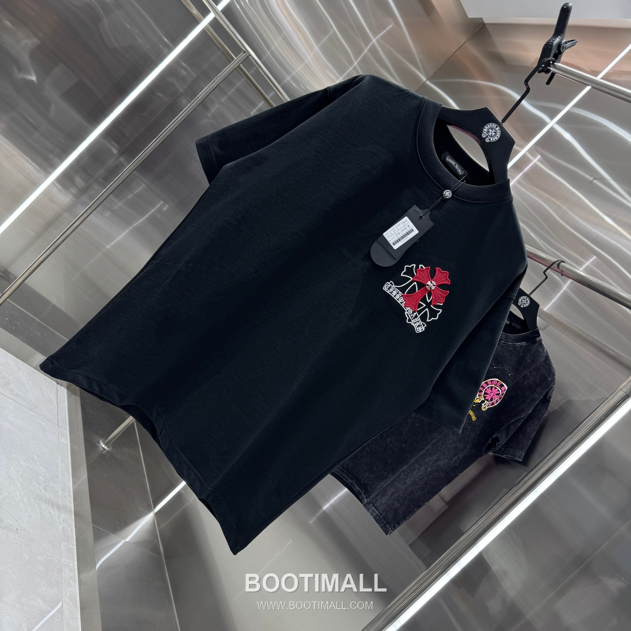 Chrome Hearts Washed Leather-Applique Embroidered Tee Black T-shirt 크롬하츠 워싱 레더 아플리케 자수 티 블랙 티셔츠 3