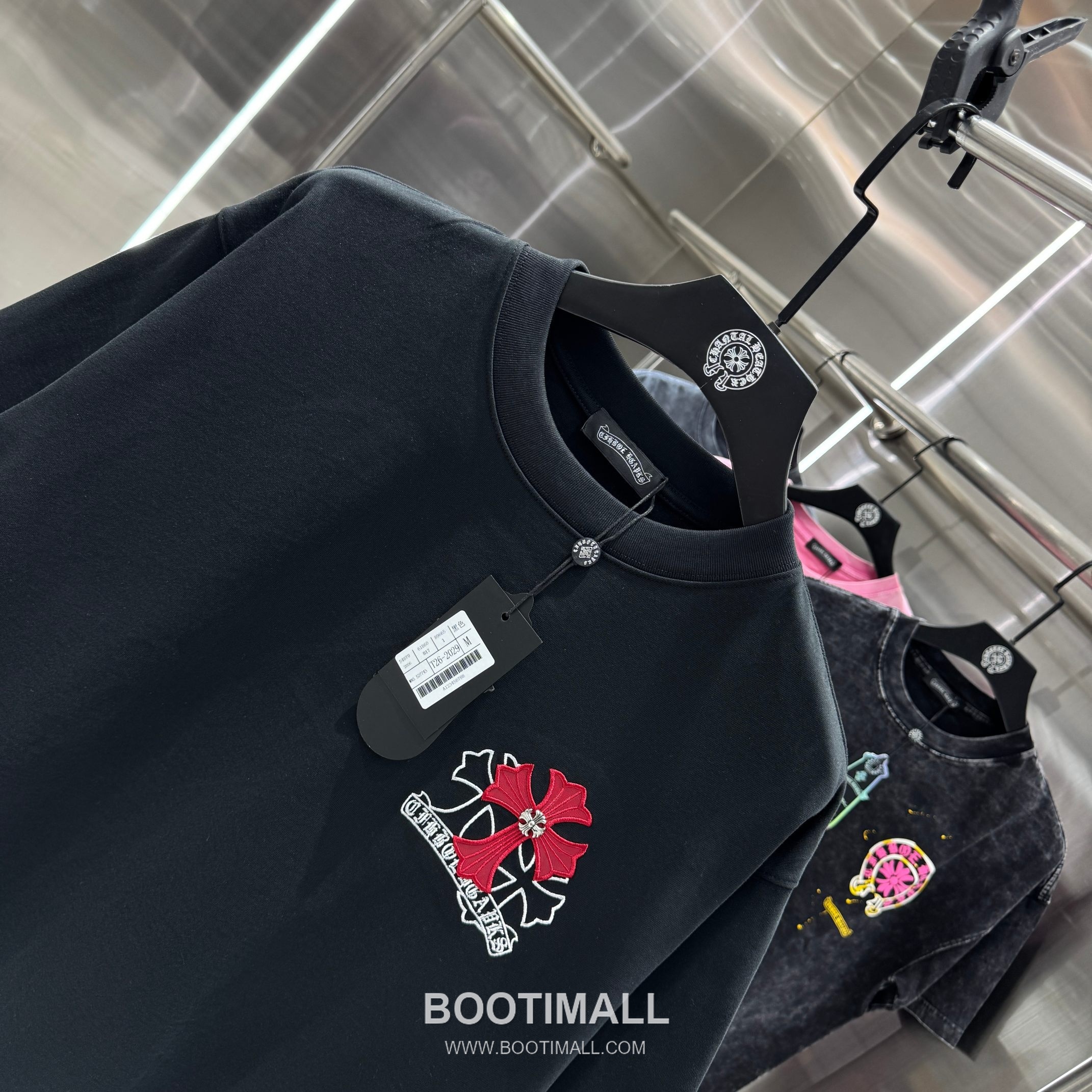 Chrome Hearts Washed Leather-Applique Embroidered Tee Black T-shirt 크롬하츠 워싱 레더 아플리케 자수 티 블랙 티셔츠 4