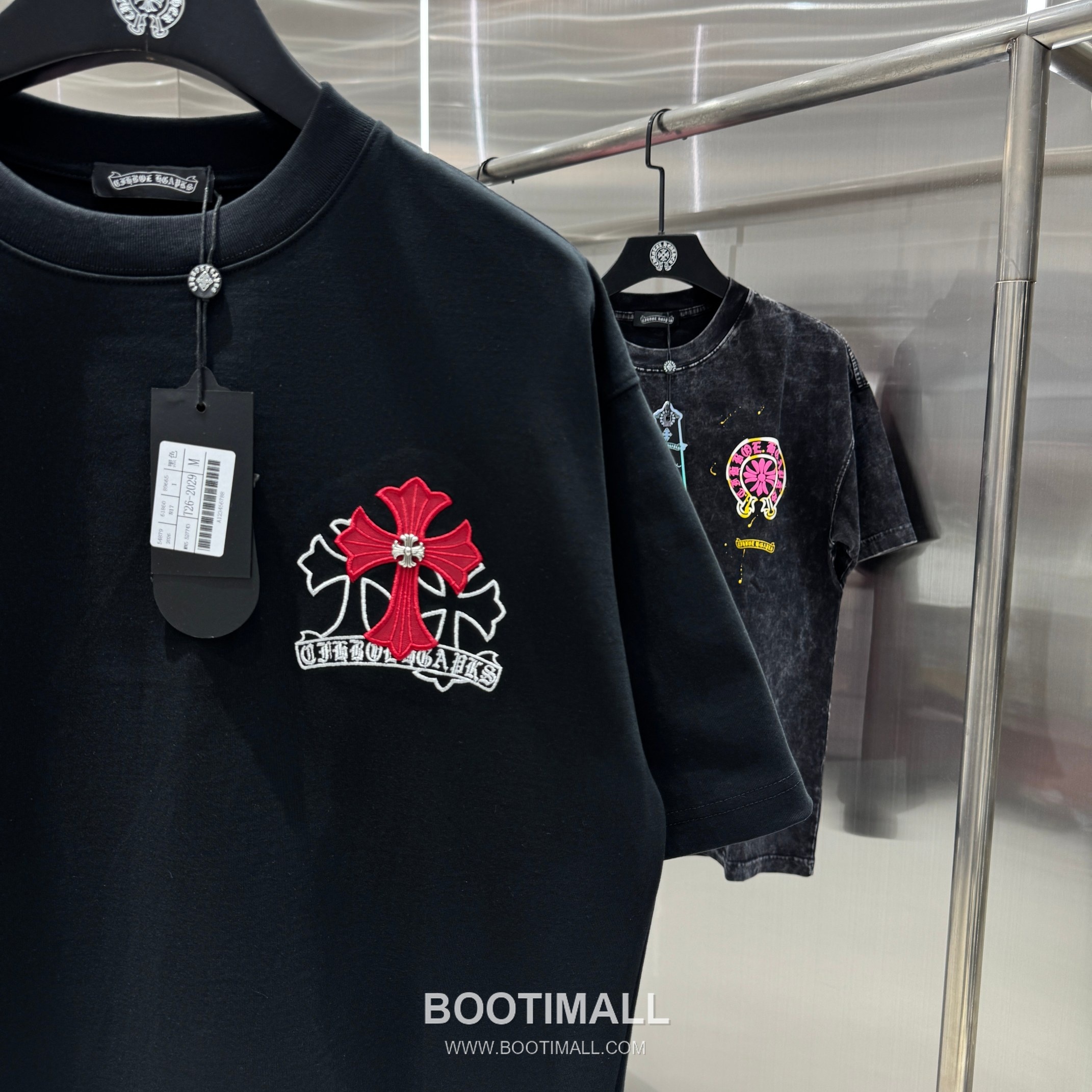 Chrome Hearts Washed Leather-Applique Embroidered Tee Black T-shirt 크롬하츠 워싱 레더 아플리케 자수 티 블랙 티셔츠 7