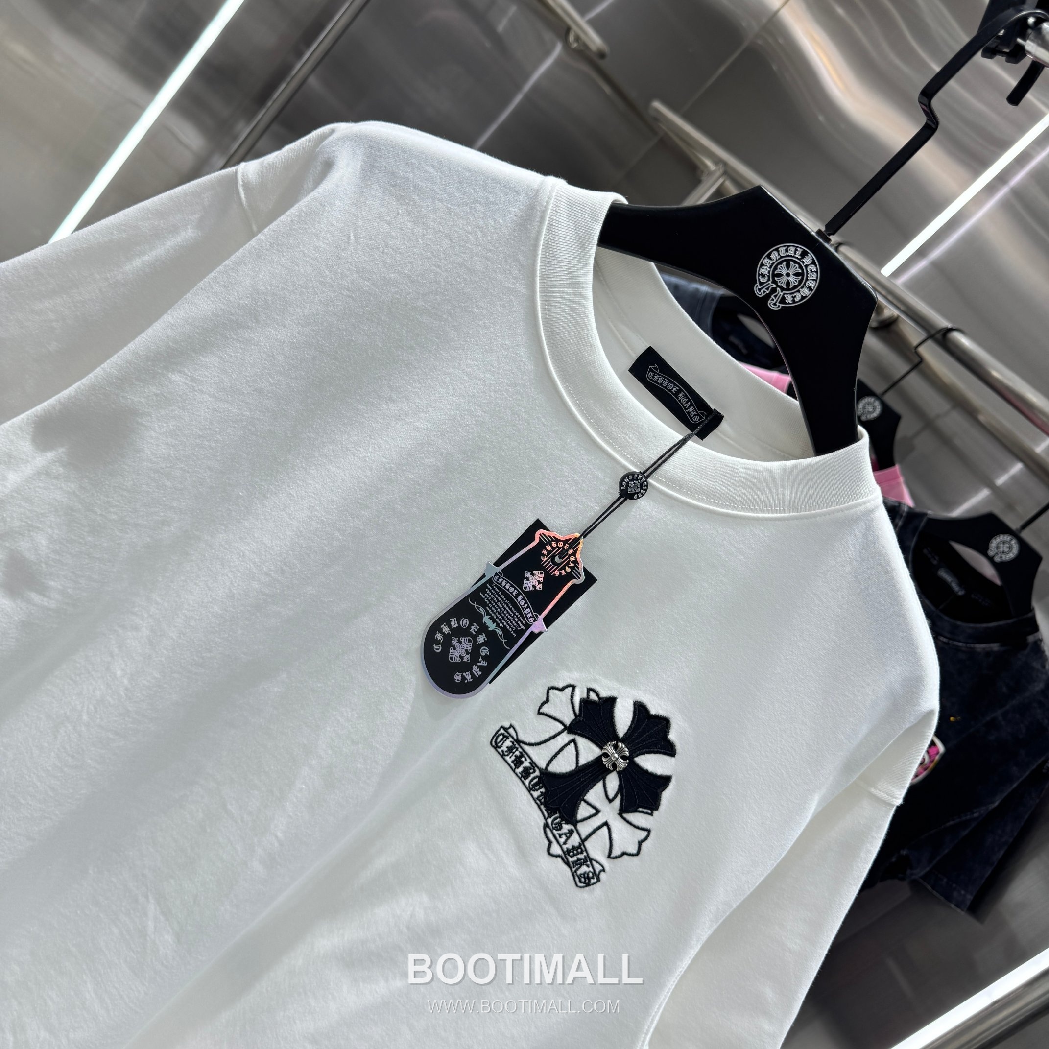 Chrome Hearts Washed Leather-Applique Embroidered Tee Black T-shirt 크롬하츠 워싱 레더 아플리케 자수 티 블랙 티셔츠 4