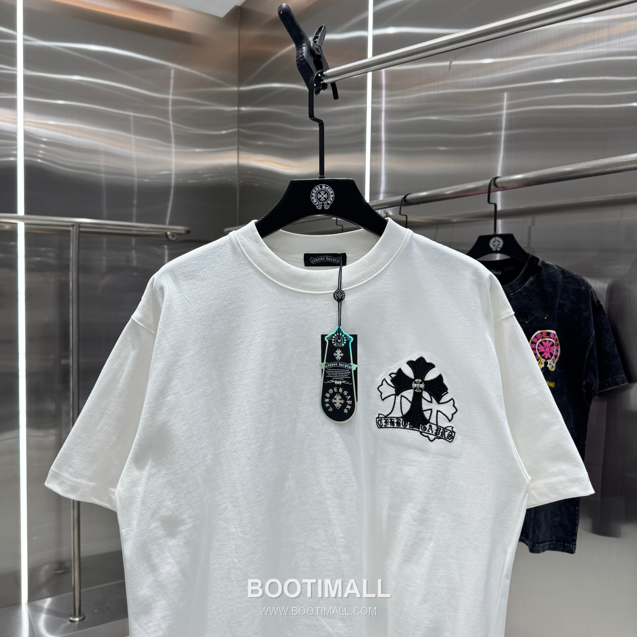 Chrome Hearts Washed Leather-Applique Embroidered Tee Black T-shirt 크롬하츠 워싱 레더 아플리케 자수 티 블랙 티셔츠 6