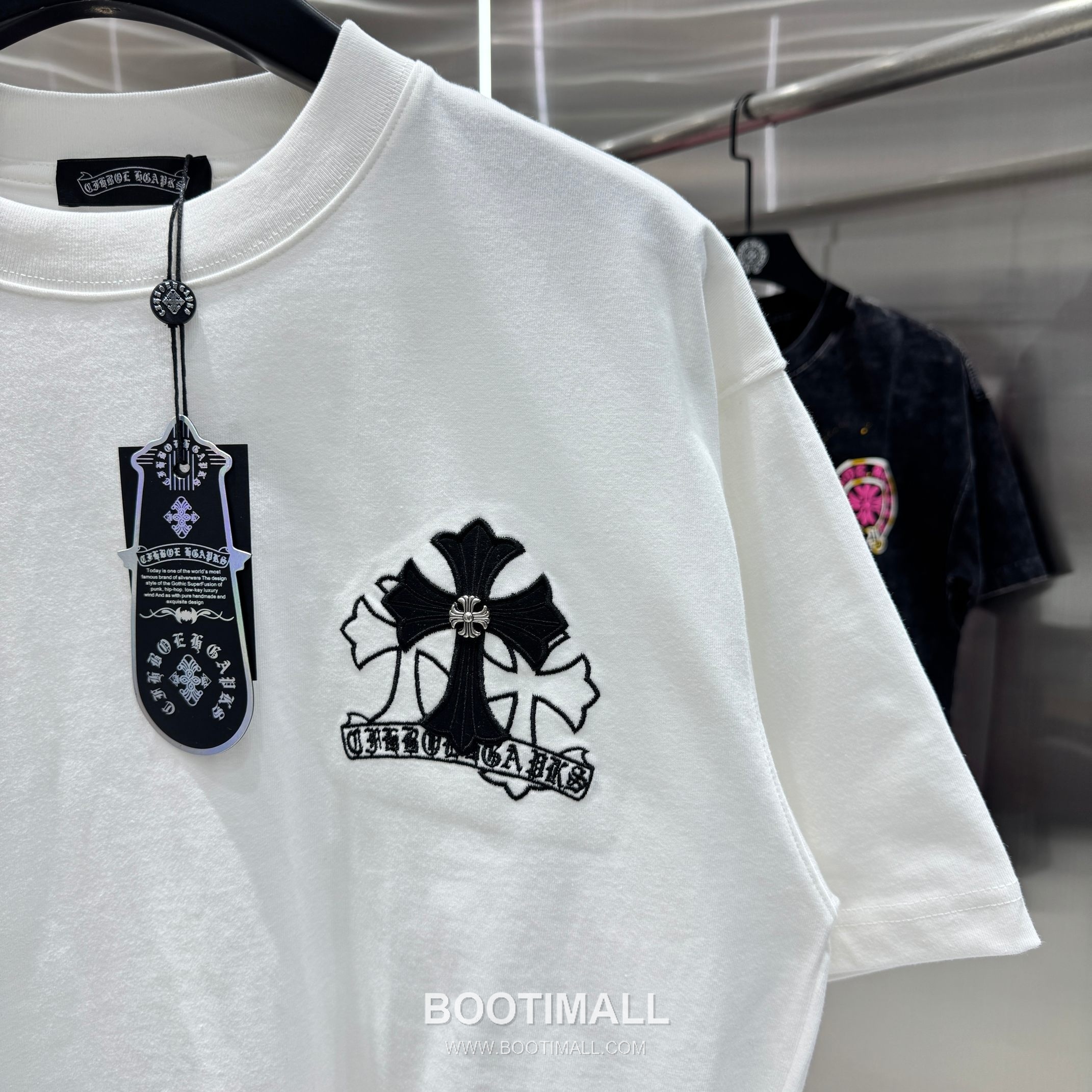 Chrome Hearts Washed Leather-Applique Embroidered Tee Black T-shirt 크롬하츠 워싱 레더 아플리케 자수 티 블랙 티셔츠 7