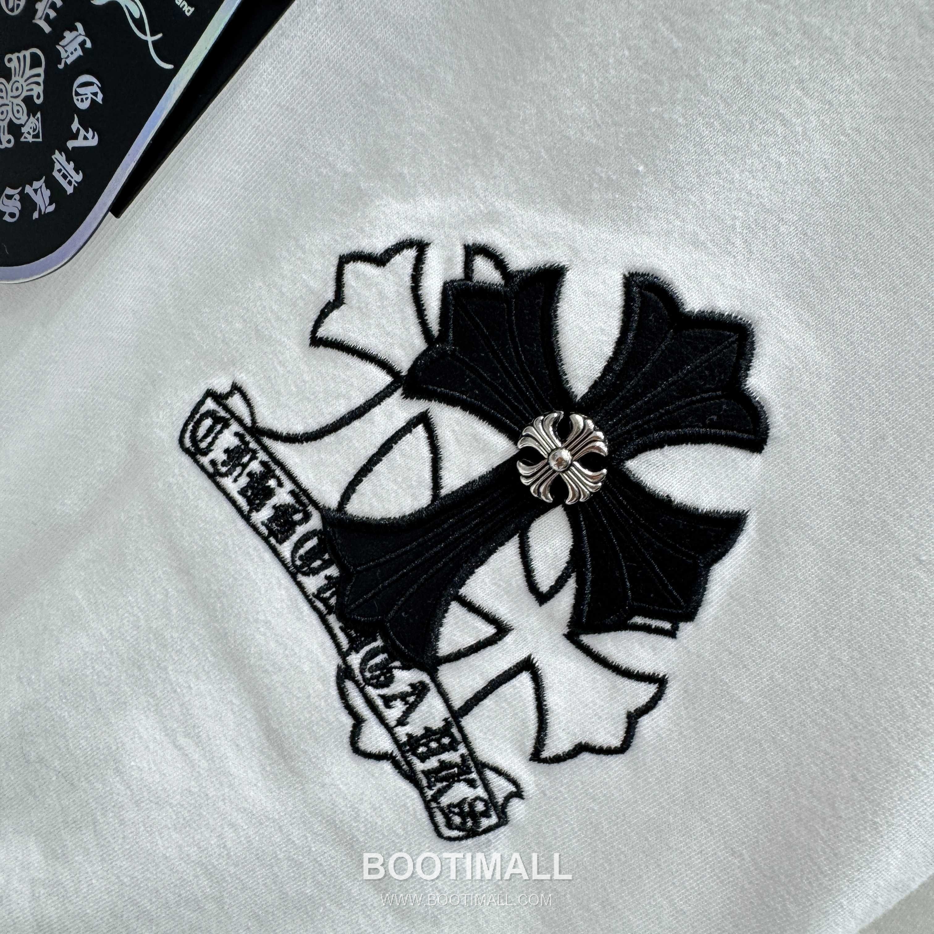 Chrome Hearts Washed Leather-Applique Embroidered Tee Black T-shirt 크롬하츠 워싱 레더 아플리케 자수 티 블랙 티셔츠 8