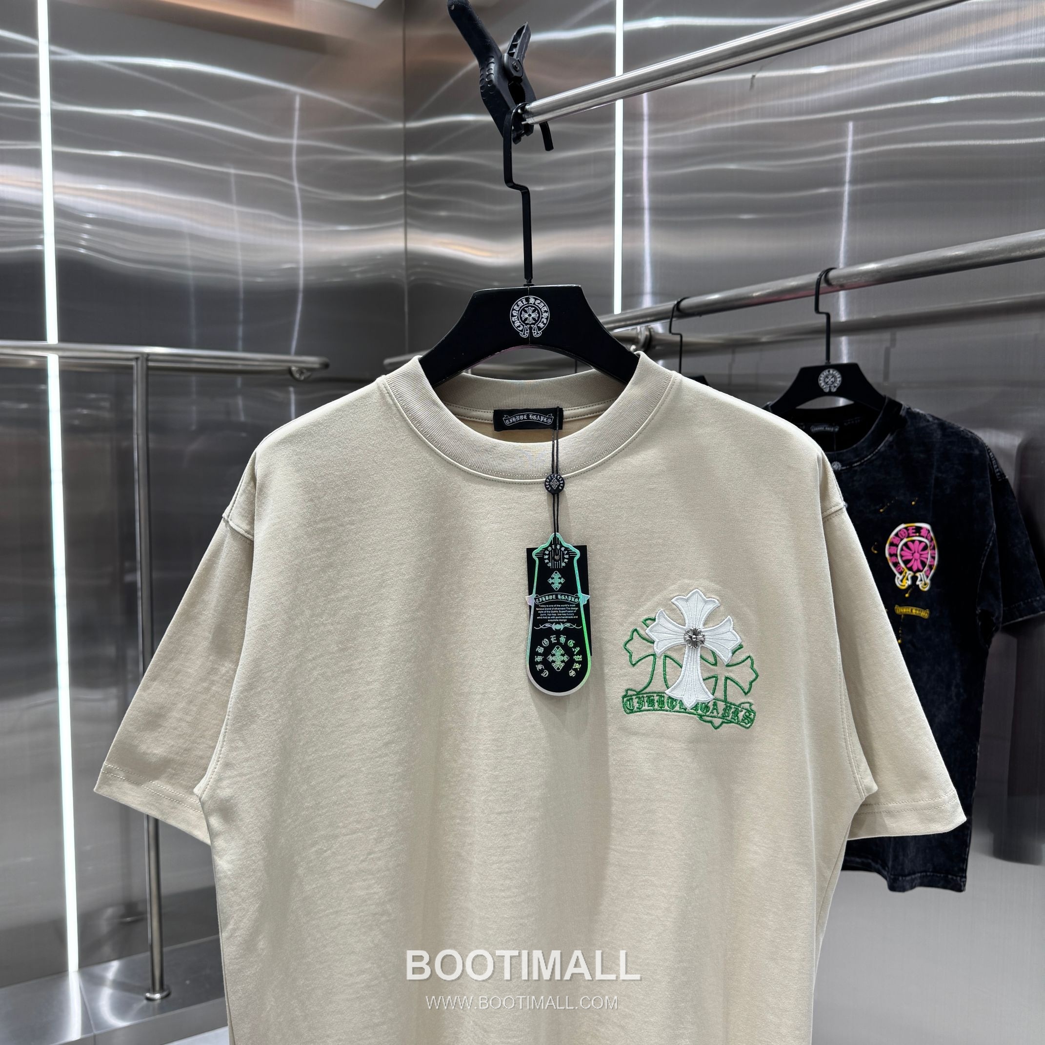 Chrome Hearts Washed Leather-Applique Embroidered Tee Black T-shirt 크롬하츠 워싱 레더 아플리케 자수 티 블랙 티셔츠 6