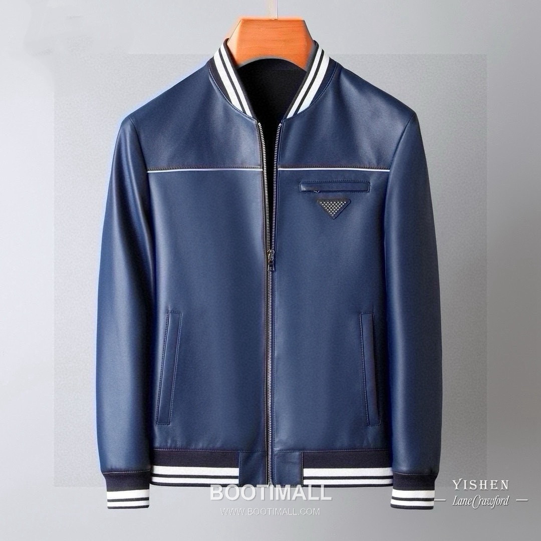 Prada SS26 Sheepskin Leather Baseball Jacket 프라다 SS26 양가죽 베이스볼 레더 재킷 1