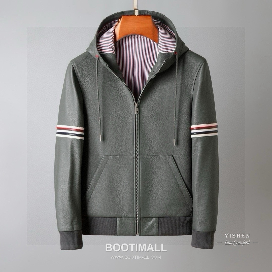 Thom Browne Leather Blouson Black 톰브라운 레더 블루종 블랙 1