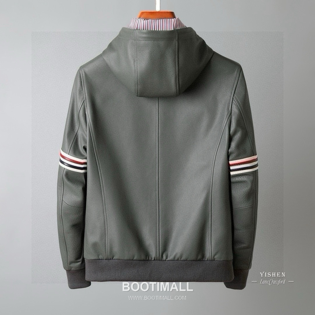 Thom Browne Leather Blouson Black 톰브라운 레더 블루종 블랙 2