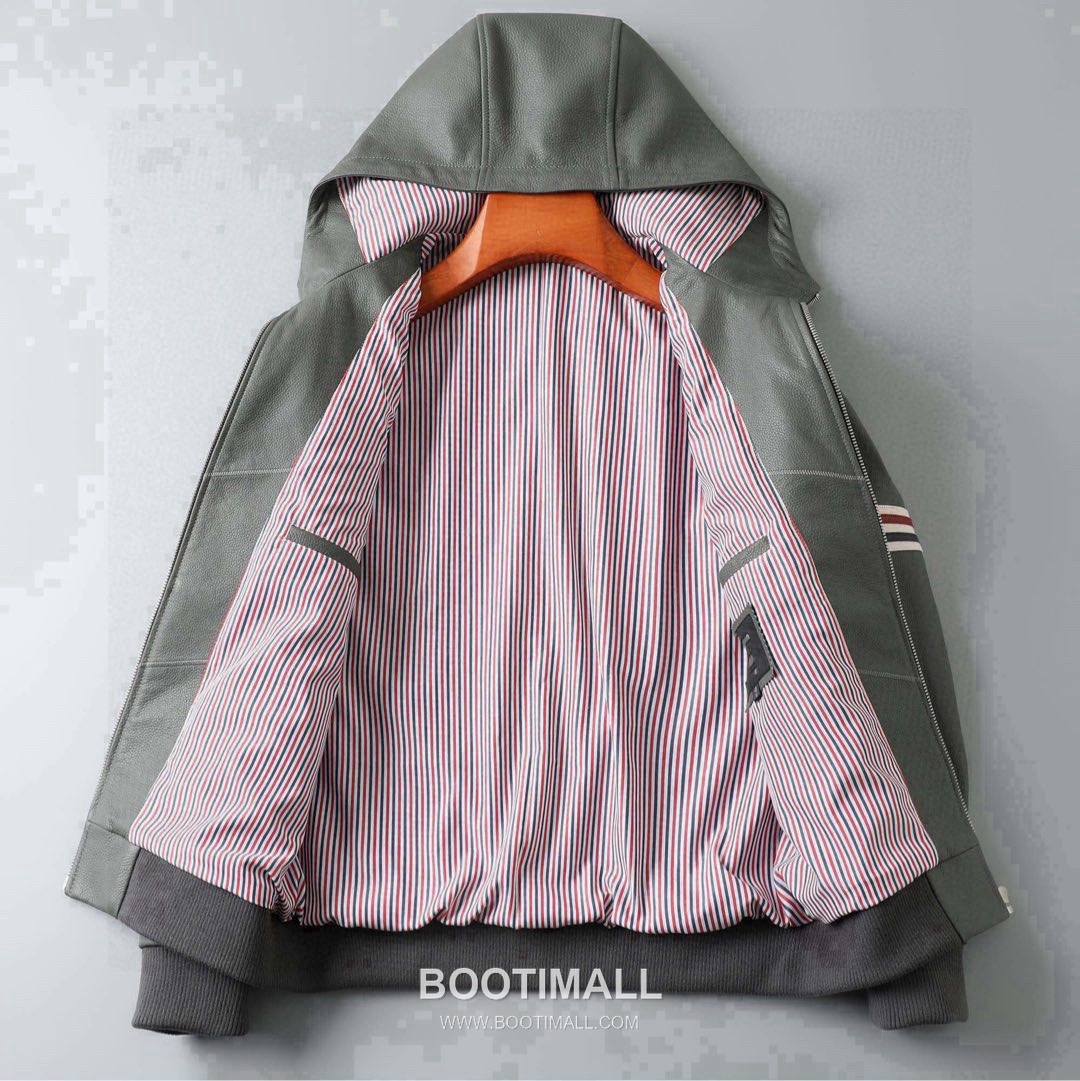 Thom Browne Leather Blouson Black 톰브라운 레더 블루종 블랙 3