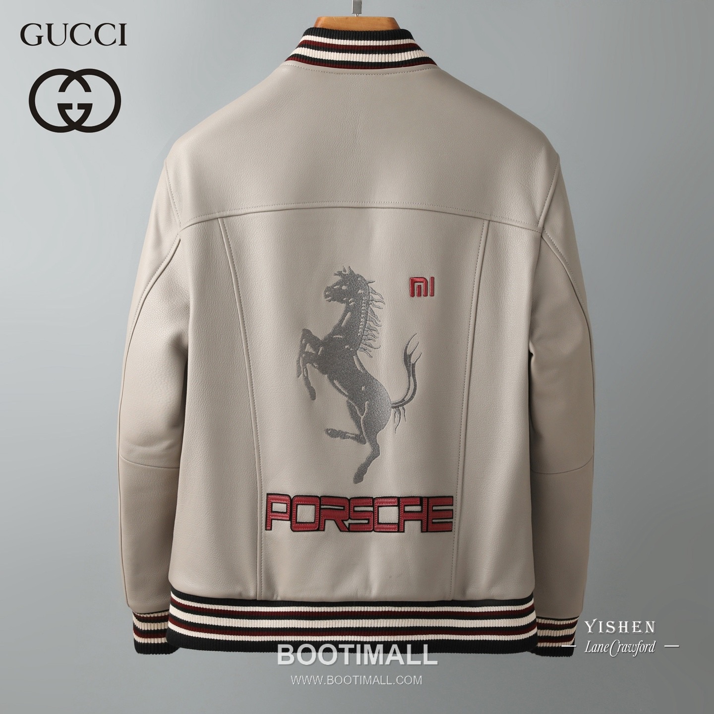Gucci Racing Collaboration Leather Goatskin Beige Jacket 구찌 레이싱 콜라보 레더 염소가죽 베이지 재킷 2