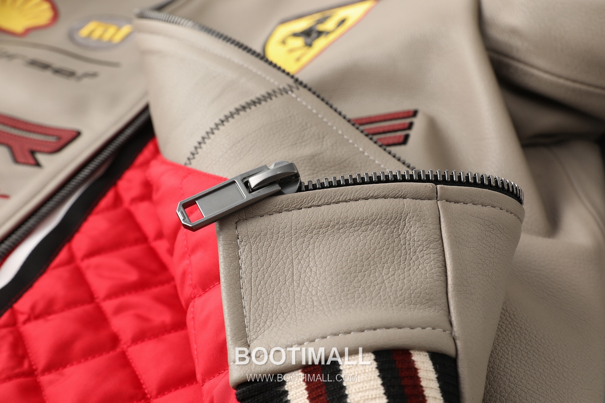 Gucci Racing Collaboration Leather Goatskin Beige Jacket 구찌 레이싱 콜라보 레더 염소가죽 베이지 재킷 7