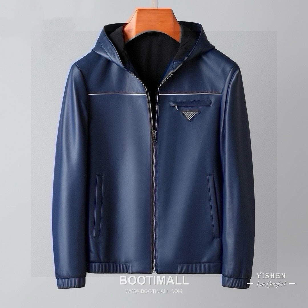 Prada SS26 Sheepskin Leather Baseball Jacket 프라다 SS26 양가죽 베이스볼 레더 재킷 1