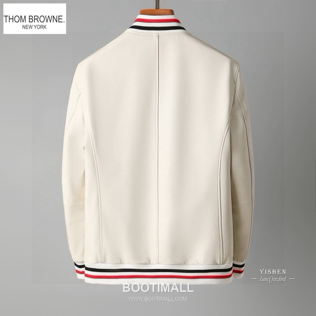 Thom Browne 2026 Leather Bomber Goatskin White 톰브라운 2026 레더 봄버 염소가죽 화이트 2