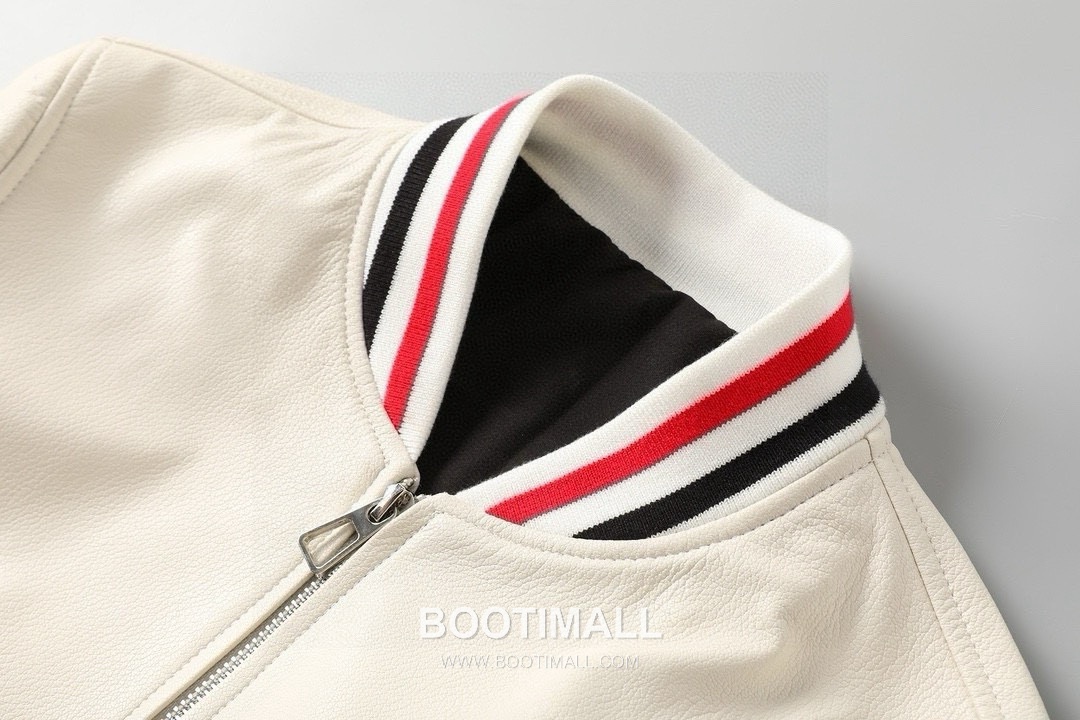 Thom Browne 2026 Leather Bomber Goatskin White 톰브라운 2026 레더 봄버 염소가죽 화이트 4