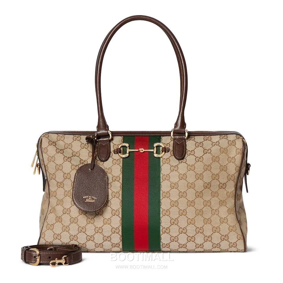 Gucci Beatrix GG Canvas with Leather Trim Beige Shoulder Bag 구찌 베아트릭스 GG 캔버스 레더 트림 베이지 숄더백 39cm 4