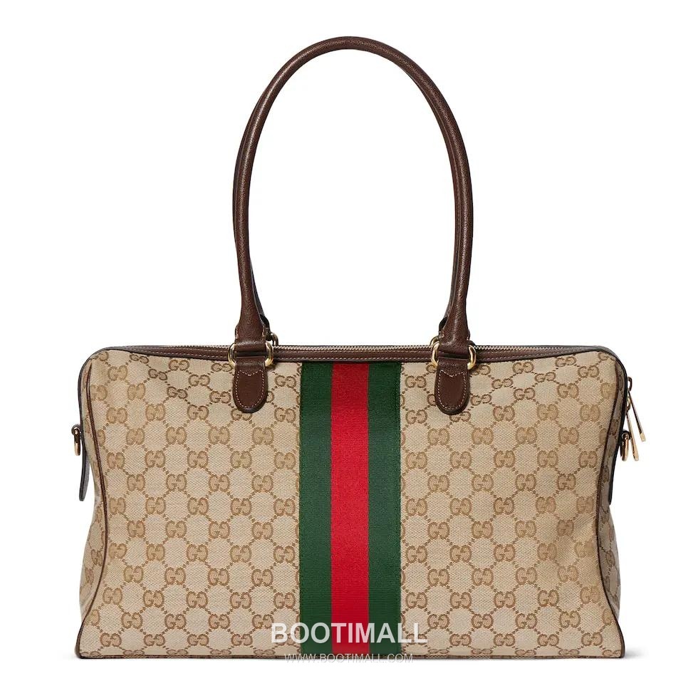 Gucci Beatrix GG Canvas with Leather Trim Beige Shoulder Bag 구찌 베아트릭스 GG 캔버스 레더 트림 베이지 숄더백 39cm 5