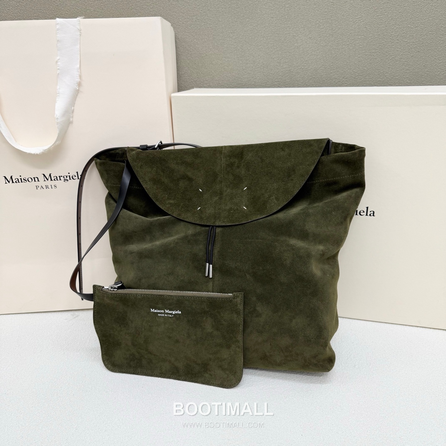 Maison Margiela Belt Bag Suede Leather Green Hobo 메종 마르지엘라 벨트 백 0026 스웨이드 레더 그린 호보백 38cm 2