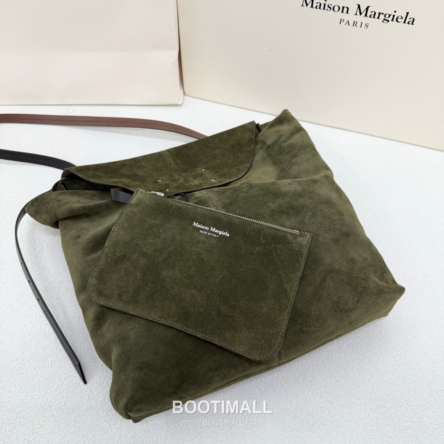 Maison Margiela Belt Bag Suede Leather Green Hobo 메종 마르지엘라 벨트 백 0026 스웨이드 레더 그린 호보백 38cm 4