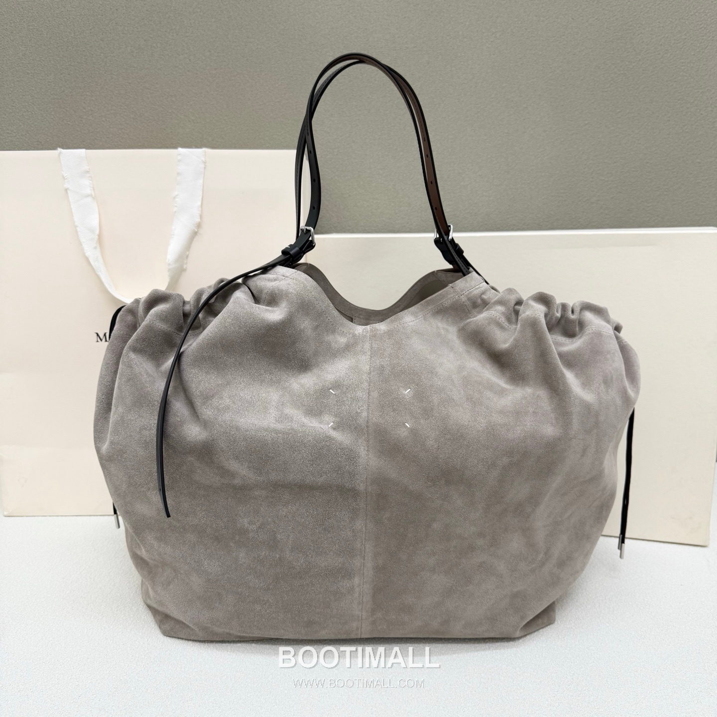 Maison Margiela Oversized Shopping Suede Leather Green Tote Bag 메종 마르지엘라 오버사이즈 쇼핑 스웨이드 레더 그린 토트백 38cm 1