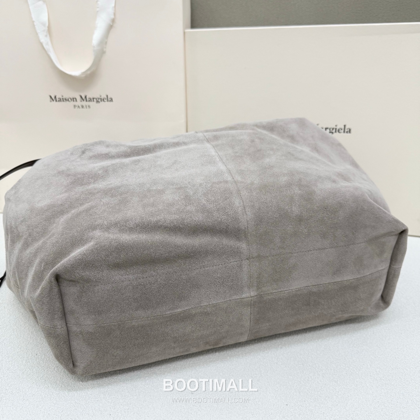 Maison Margiela Oversized Shopping Suede Leather Green Tote Bag 메종 마르지엘라 오버사이즈 쇼핑 스웨이드 레더 그린 토트백 38cm 4