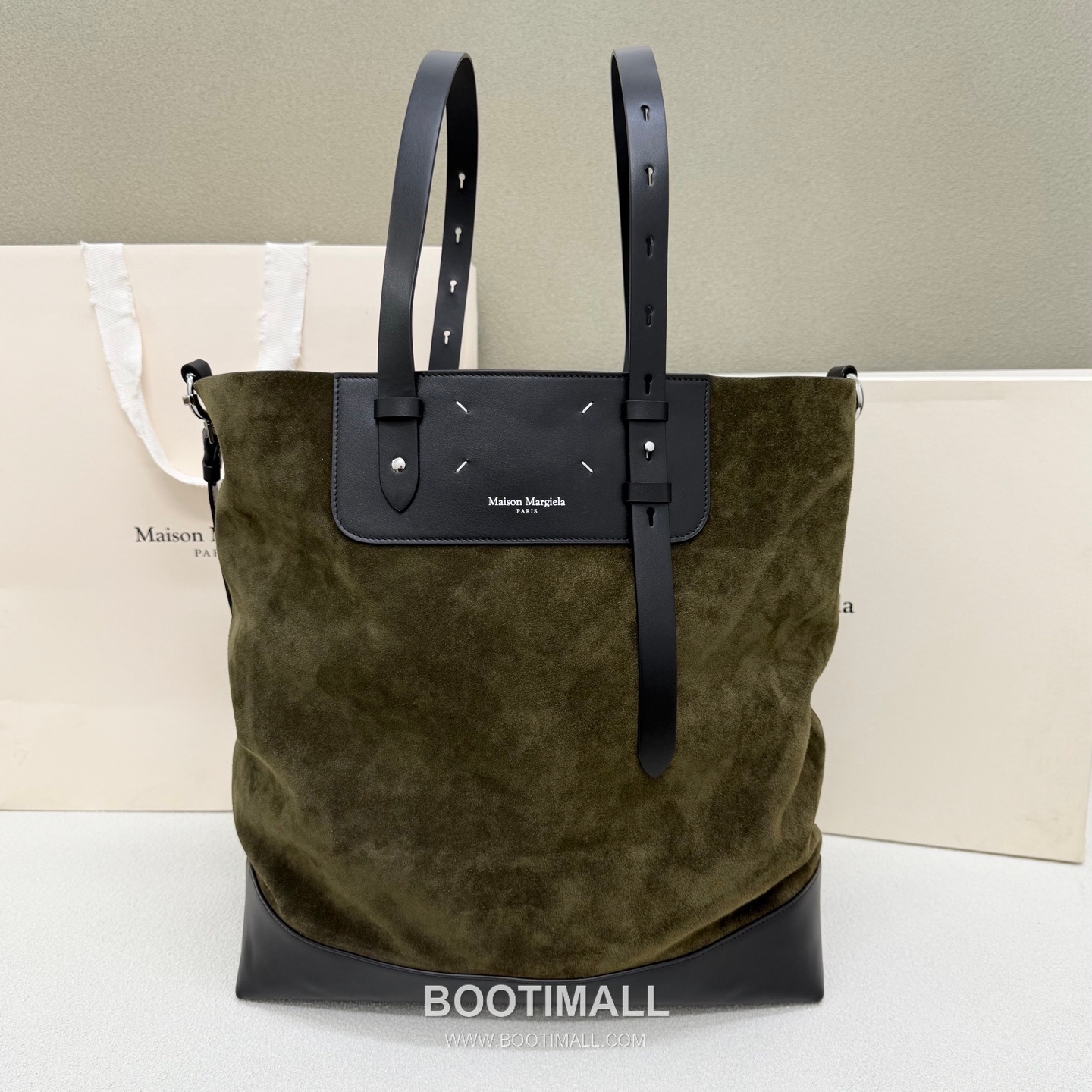 Maison Margiela SS26 Suede Hobo Calfskin Green Bag 메종 마르지엘라 SS26 스웨이드 호보 카프스킨 그린 39cm 1