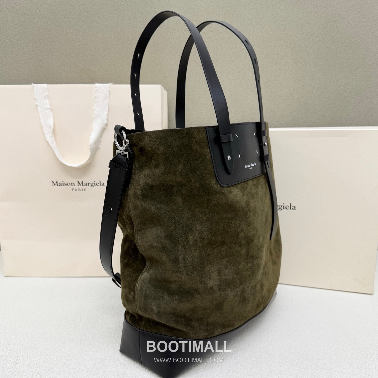 Maison Margiela SS26 Suede Hobo Calfskin Green Bag 메종 마르지엘라 SS26 스웨이드 호보 카프스킨 그린 39cm 2