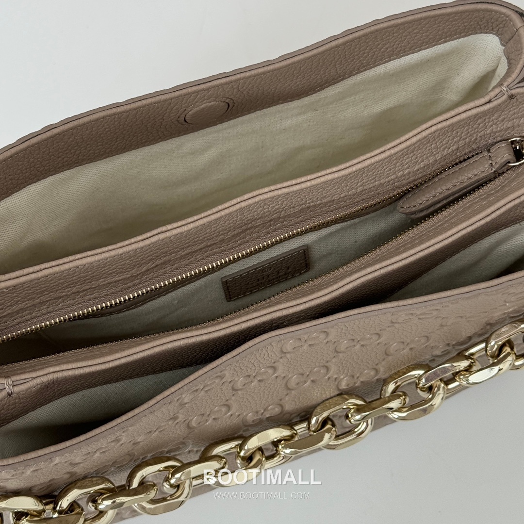 Gucci Pink Grain Leather Shoulder Bag 815263 구찌 핑크 그레인 레더 숄더백 29cm 9