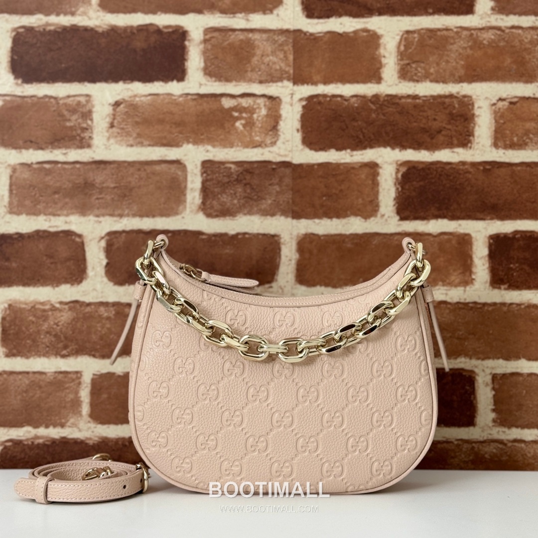 Gucci Pink Grain Leather Shoulder Bag 815409 구찌 핑크 그레인 레더 숄더백 25.5cm 1