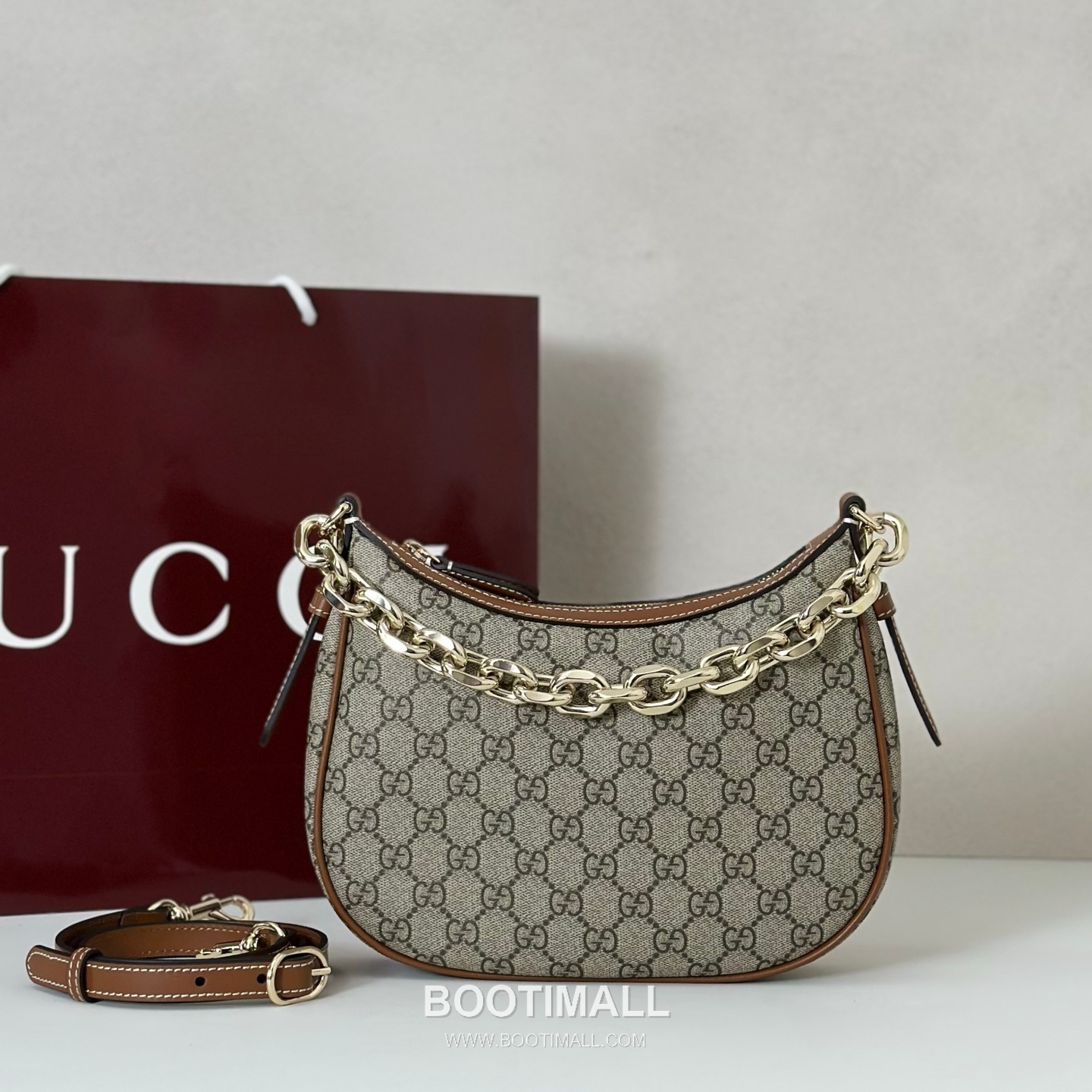 Gucci Brown Smooth Leather Shoulder Bag 815409 구찌 브라운 스무스 레더 숄더백 25.5cm 1
