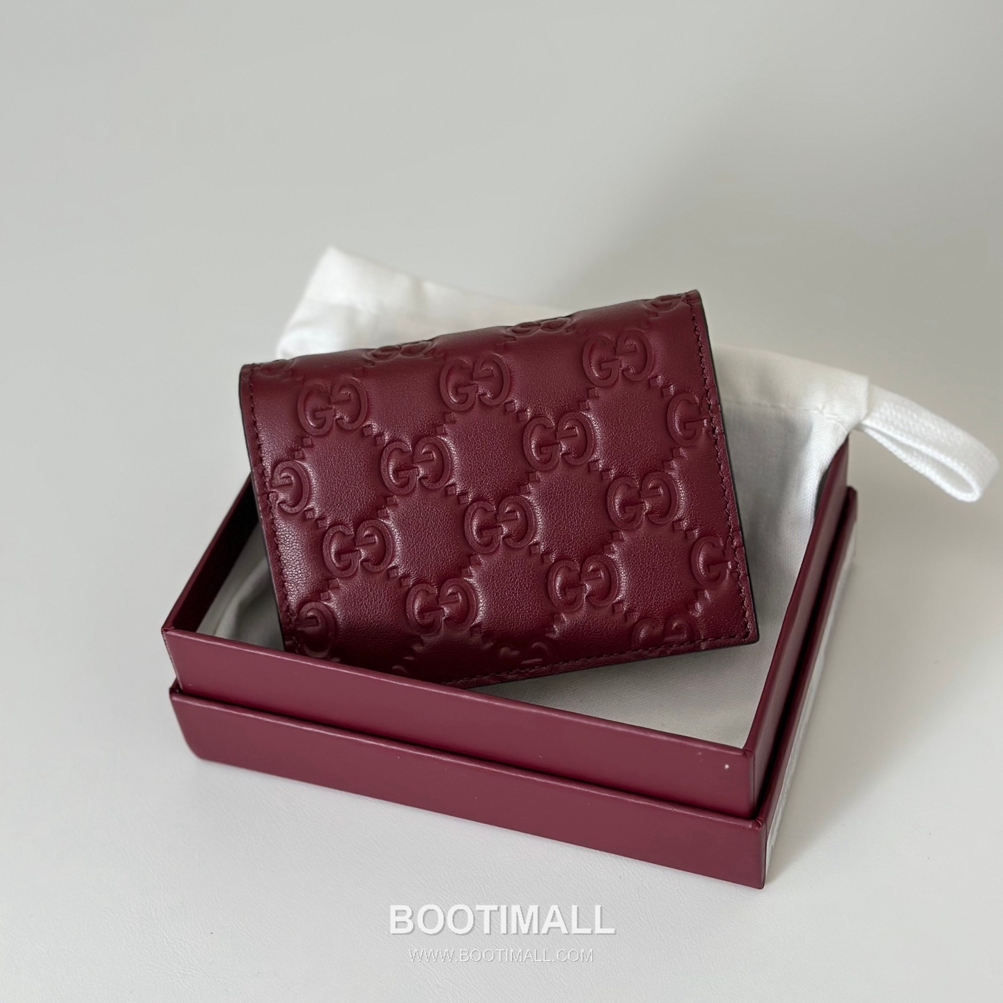 Gucci Burgundy Embossed Leather Mini Wallet 847207 구찌 버건디 엠보싱 레더 미니 지갑 11cm 3
