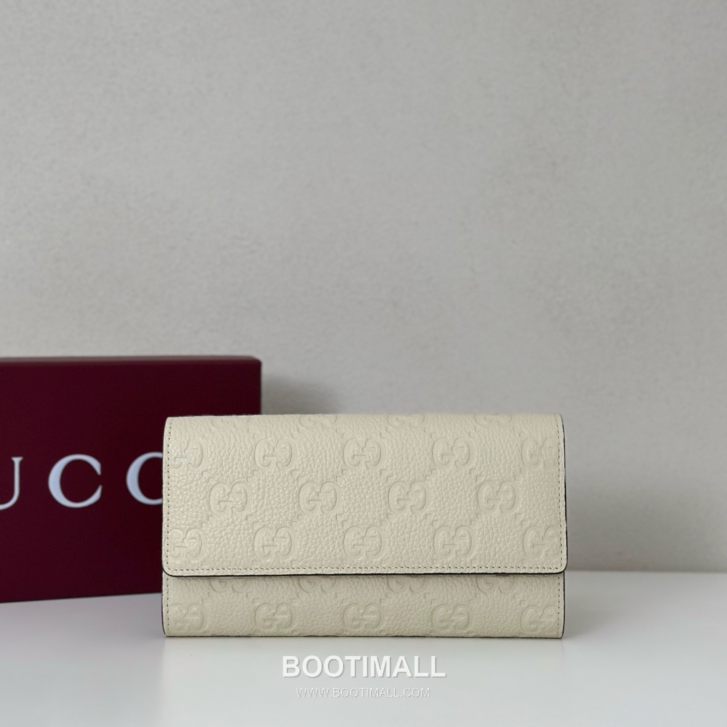 Gucci White Grain Leather Clutch Wallet 815922 구찌 화이트 그레인 레더 클러치 지갑 19cm 1