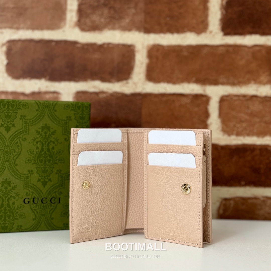 Gucci Pink Grain Leather Mini Wallet 815874 구찌 핑크 그레인 레더 미니 지갑 11.5cm 4