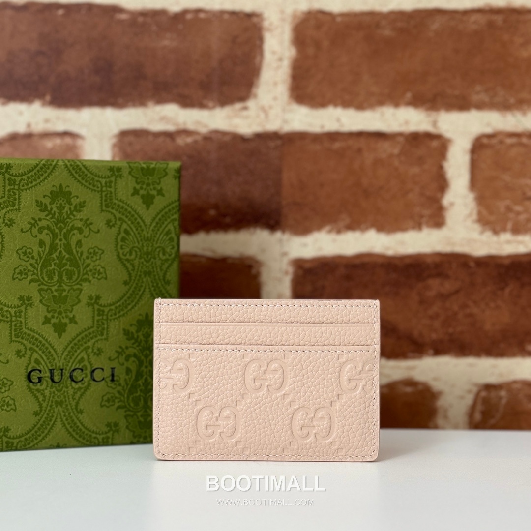 Gucci Pink Grain Leather Card Holder 815883 구찌 핑크 그레인 레더 카드지갑 10cm 1