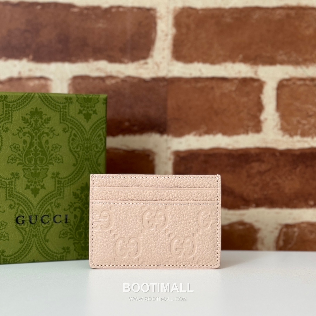 Gucci Pink Grain Leather Card Holder 815883 구찌 핑크 그레인 레더 카드지갑 10cm 2