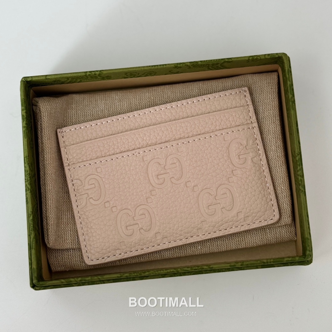 Gucci Pink Grain Leather Card Holder 815883 구찌 핑크 그레인 레더 카드지갑 10cm 3