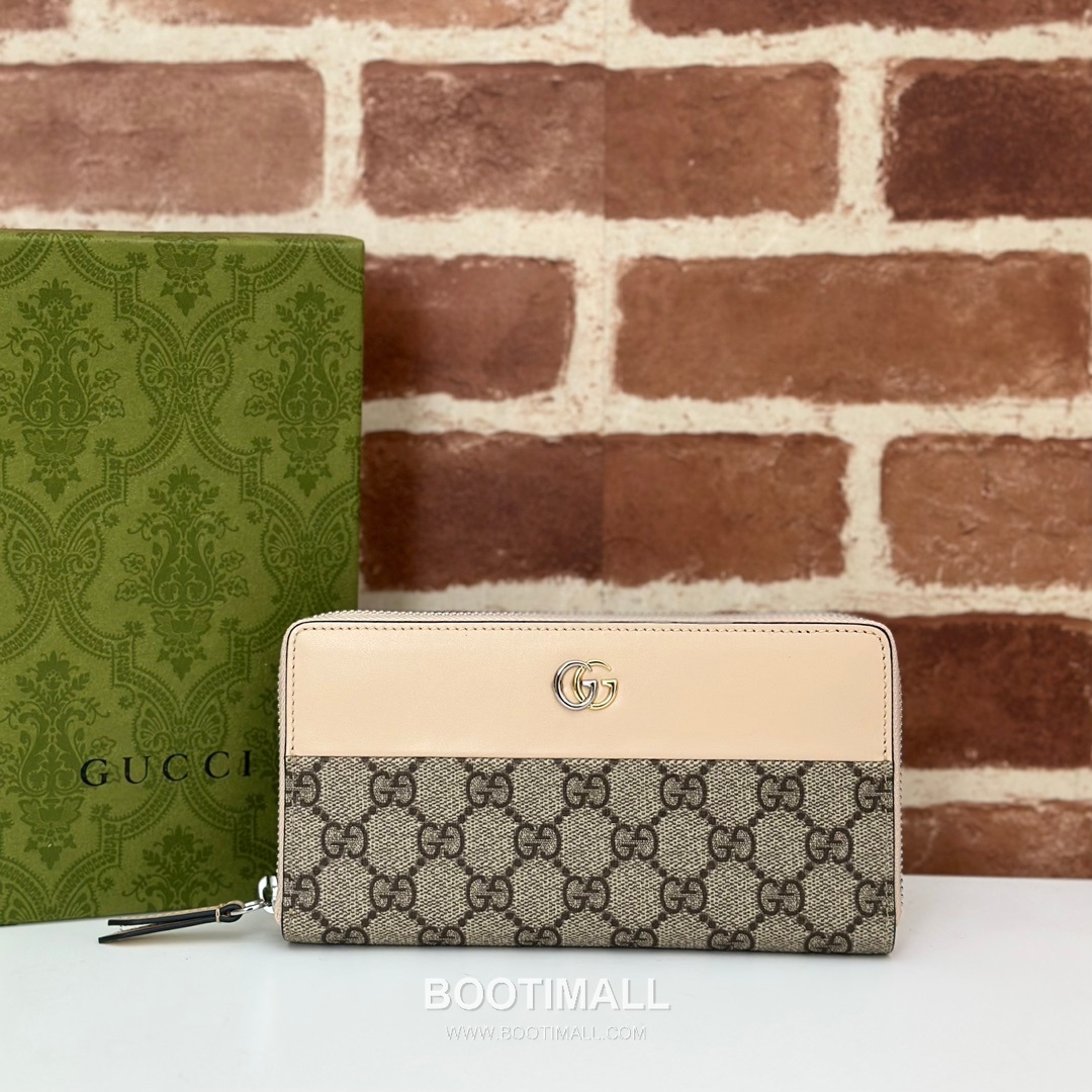 Gucci Brown PVC Light Beige Leather Clutch Wallet 790057 구찌 브라운 PVC 라이트 베이지 레더 클러치 지갑 19.5cm 1
