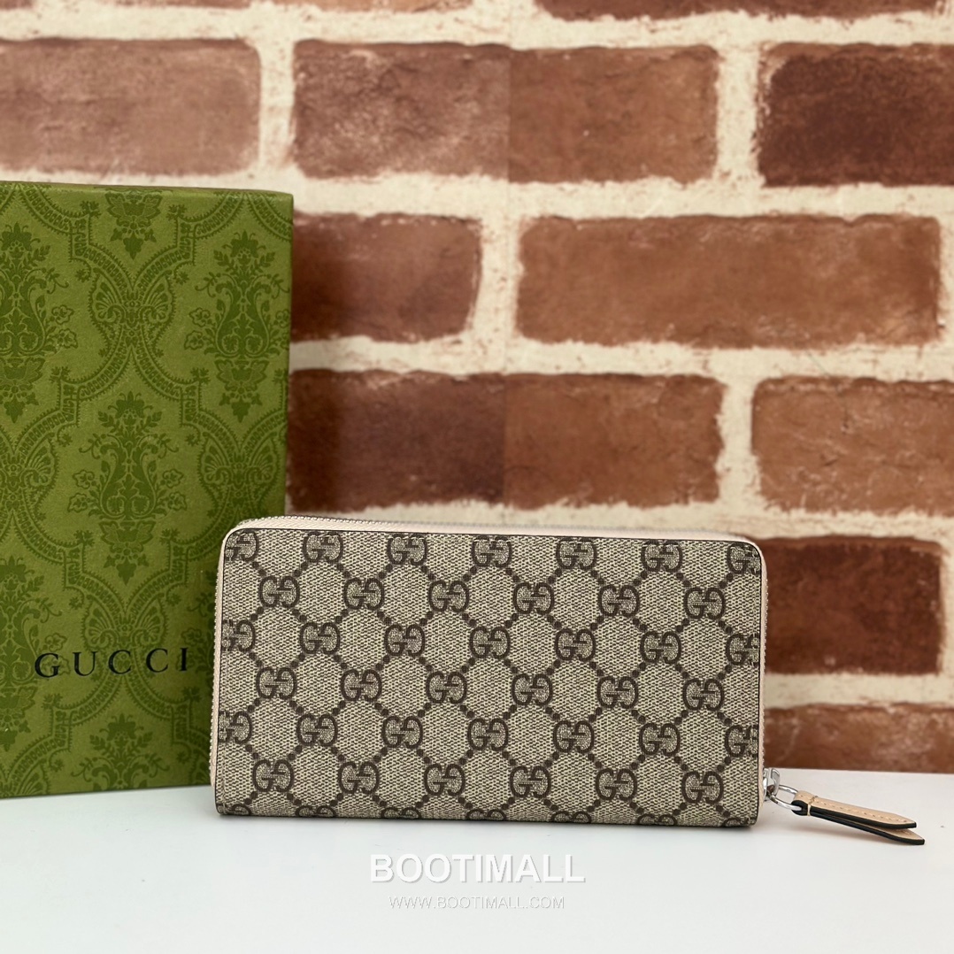Gucci Brown PVC Light Beige Leather Clutch Wallet 790057 구찌 브라운 PVC 라이트 베이지 레더 클러치 지갑 19.5cm 2