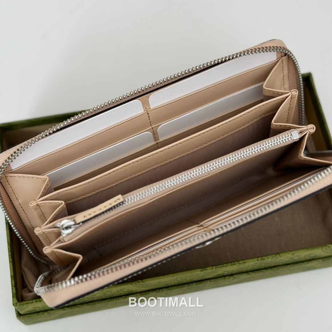 Gucci Brown PVC Light Beige Leather Clutch Wallet 790057 구찌 브라운 PVC 라이트 베이지 레더 클러치 지갑 19.5cm 4