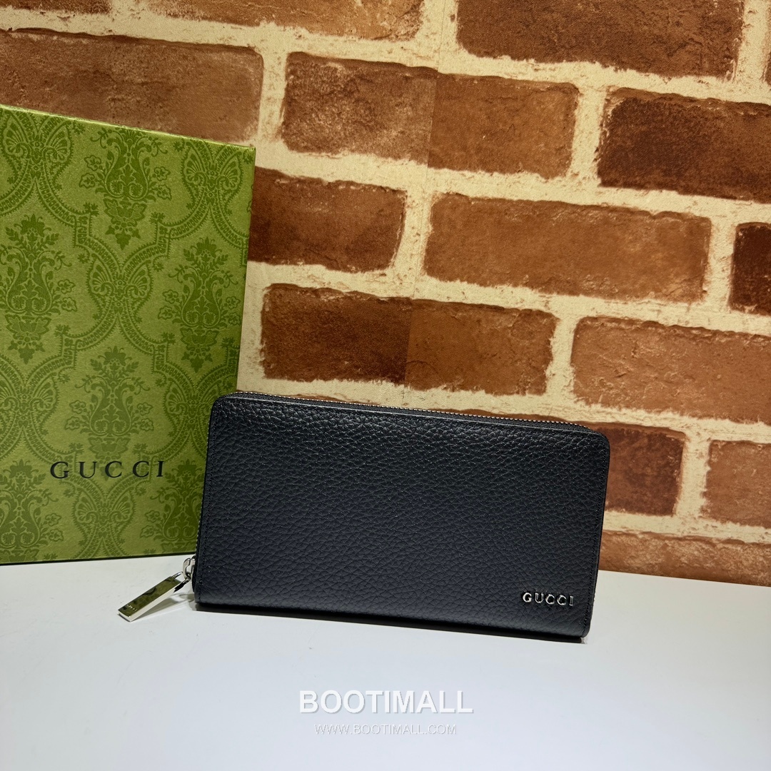 Gucci Black Grain Leather Clutch Wallet 771154 구찌 블랙 그레인 레더 클러치 지갑 19cm 1