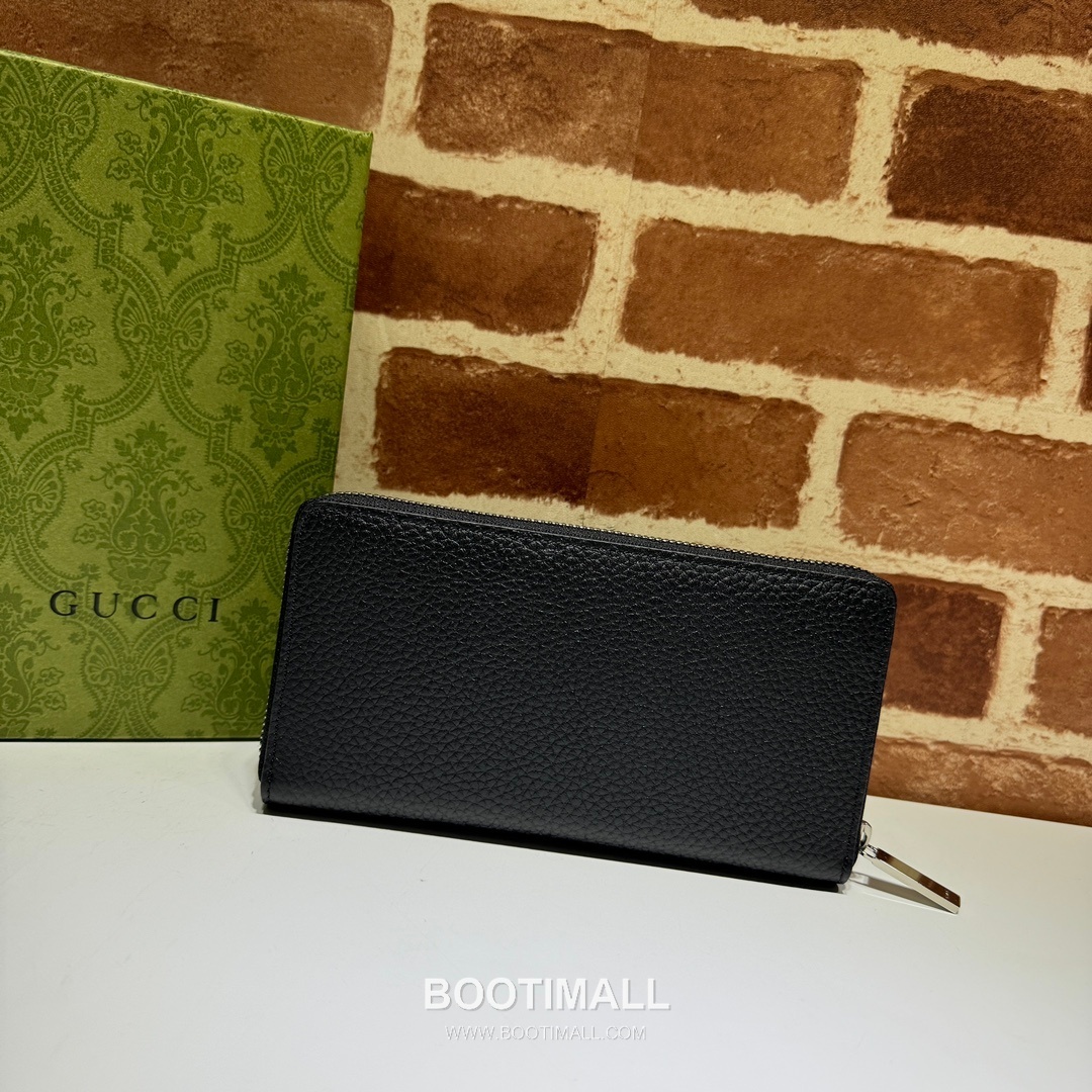 Gucci Black Grain Leather Clutch Wallet 771154 구찌 블랙 그레인 레더 클러치 지갑 19cm 2