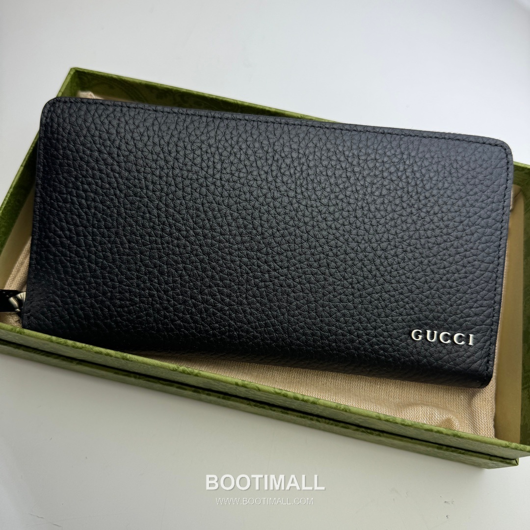 Gucci Black Grain Leather Clutch Wallet 771154 구찌 블랙 그레인 레더 클러치 지갑 19cm 3