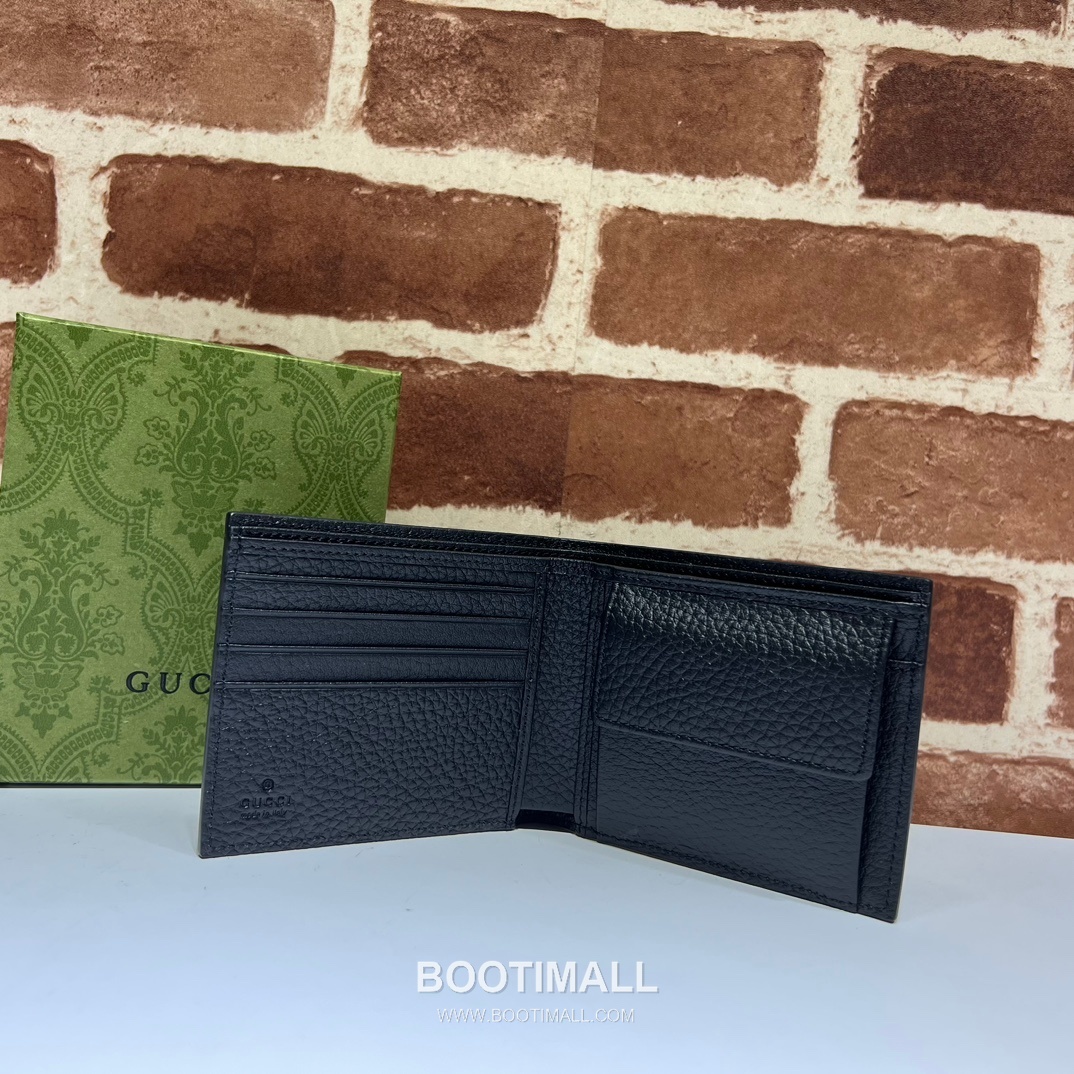 Gucci Black Grain Leather Compact Wallet 771153 구찌 블랙 그레인 레더 컴팩트 지갑 11cm 4
