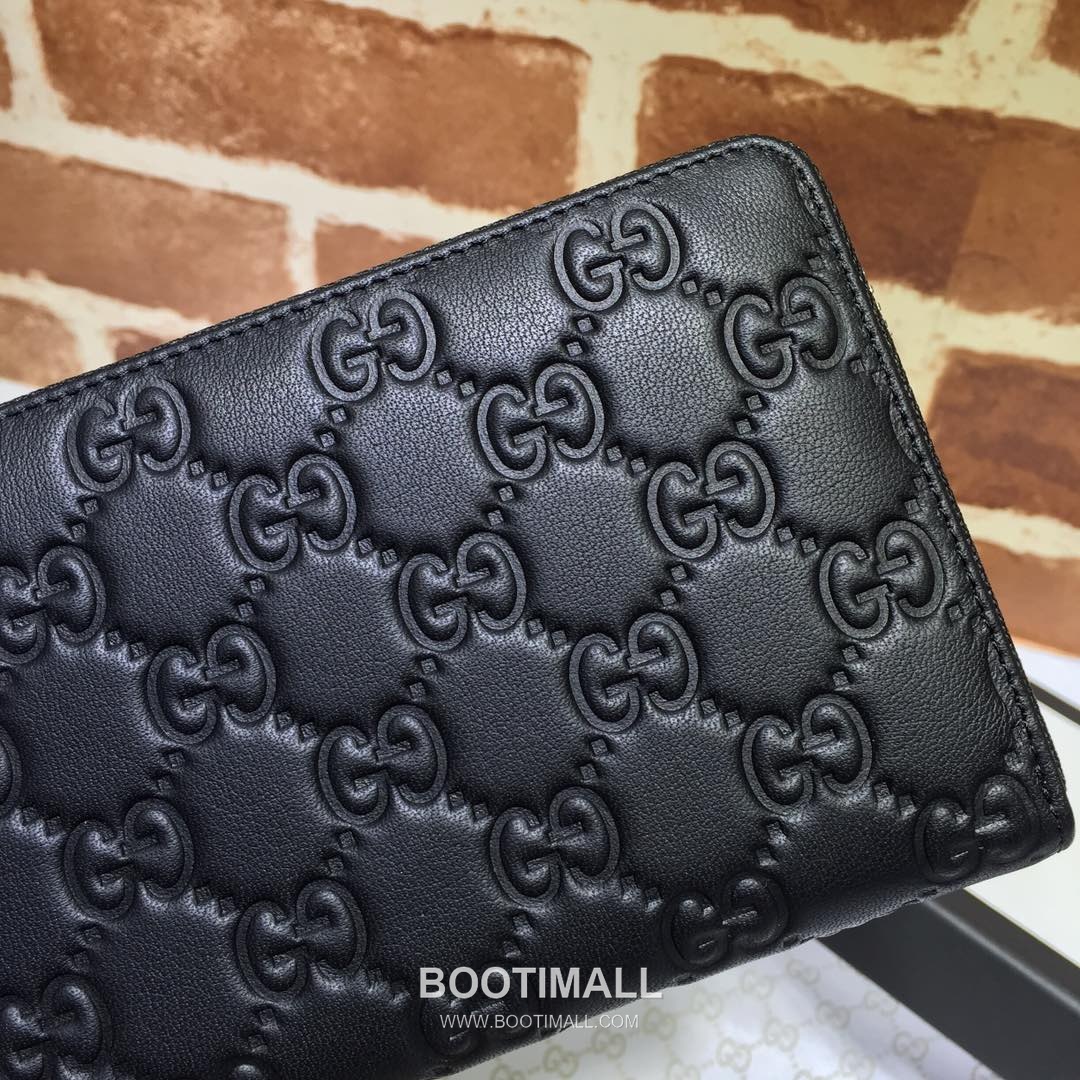 Gucci Black Embossed Leather Long Wallet 307987 구찌 블랙 엠보싱 레더 남성 장지갑 19cm 4