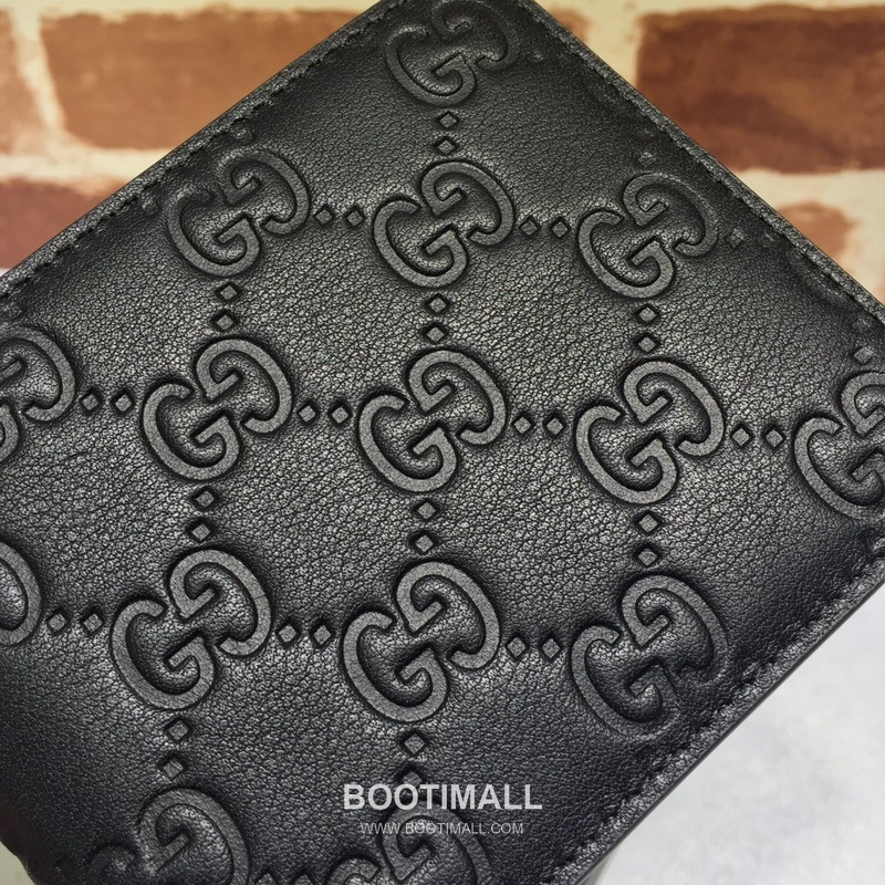 Gucci Black Embossed Leather Bifold Wallet 365466 구찌 블랙 엠보싱 레더 남성 반지갑 10.5cm 3