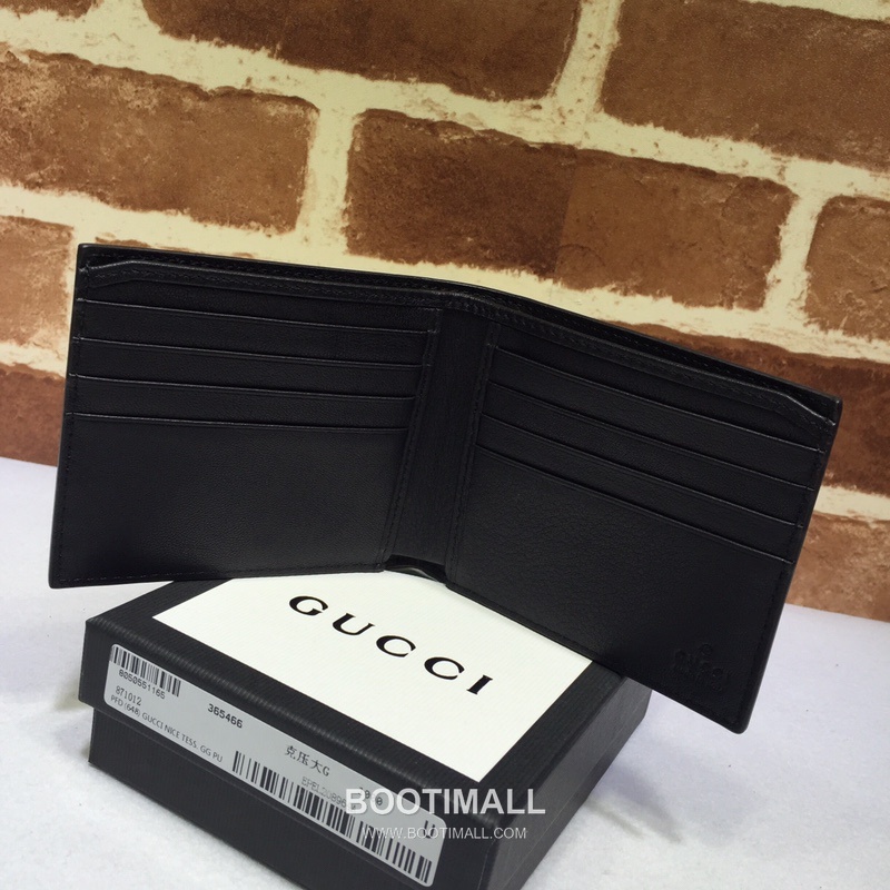 Gucci Black Embossed Leather Bifold Wallet 365466 구찌 블랙 엠보싱 레더 남성 반지갑 10.5cm 4