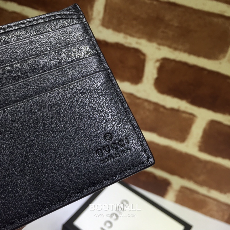 Gucci Black Embossed Leather Bifold Wallet 365466 구찌 블랙 엠보싱 레더 남성 반지갑 10.5cm 5