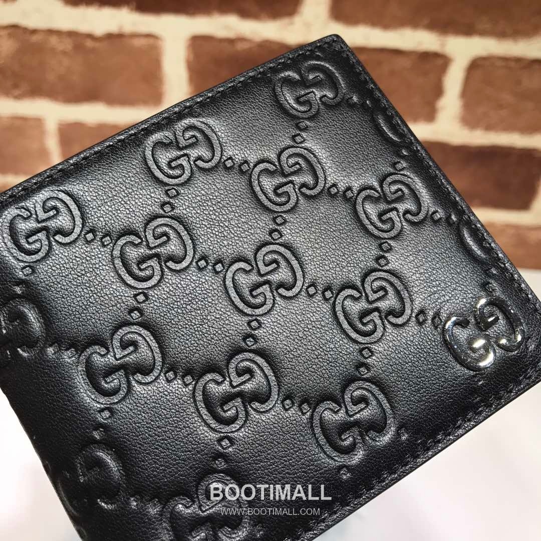Gucci Black Embossed Leather Bifold Wallet 473916 구찌 블랙 엠보싱 레더 남성 반지갑 11cm 3