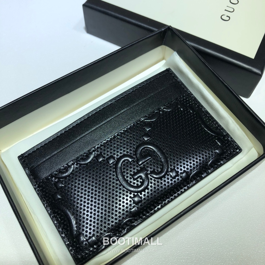 Gucci Black Embossed Leather Card Holder 625564 구찌 블랙 엠보싱 레더 카드지갑 10cm 2