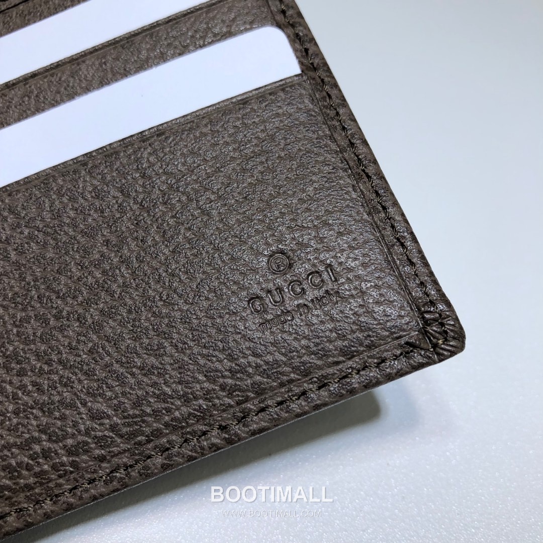 Gucci Apricot PVC Brown Pigskin Leather Bifold Wallet 597606 구찌 애프리콧 PVC 브라운 피그스킨 레더 남성 반지갑 11cm 4